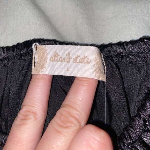 ALTAR’D State Black Sandi Satin Top with Cuffed Sleeves and Open Neckline - Picture 6 of 9